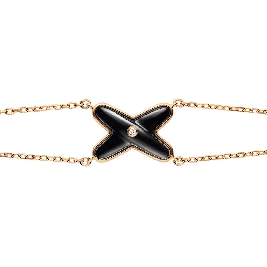 [OAKJURI Jewelry]JEUX BRACELET ONYX PINK GOLD 1 DIAMOND