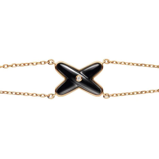 [OAKJURI Jewelry]JEUX BRACELET ONYX PINK GOLD 1 DIAMOND