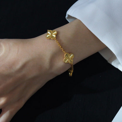 [OAKJURI Jewelry] CLOVER 5 MOTIF LASER BRACELET COLLECTION