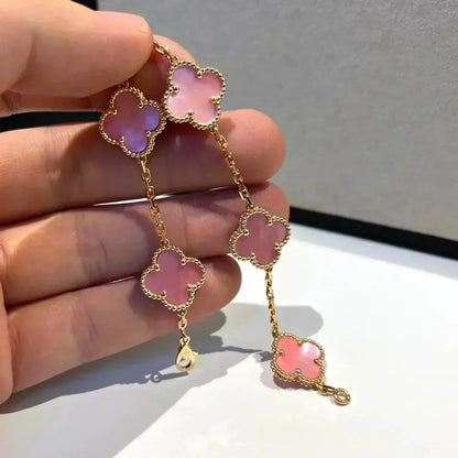 [OAKJURI Jewelry] CLOVER 5 MOTIFS  PINK MOP BRACELET COLLECTION