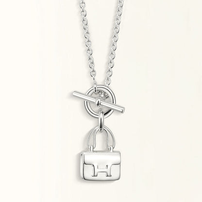[OAKJURI Jewelry]POP H PEDANT SILVER NECKLACE
