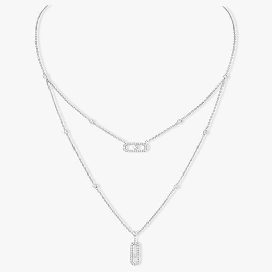 [OAKJURI Jewelry]MOVE 2 ROW DIAMOND NECKLACE