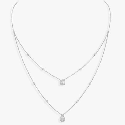 [OAKJURI Jewelry]Diamond Necklace My Twin 2 Rows