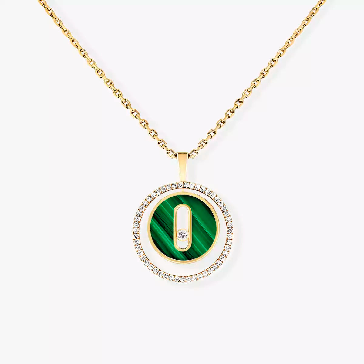 [OAKJURI Jewelry]Lucky Move Diamond Necklace in Rose Gold and White Mother-of-Pearl