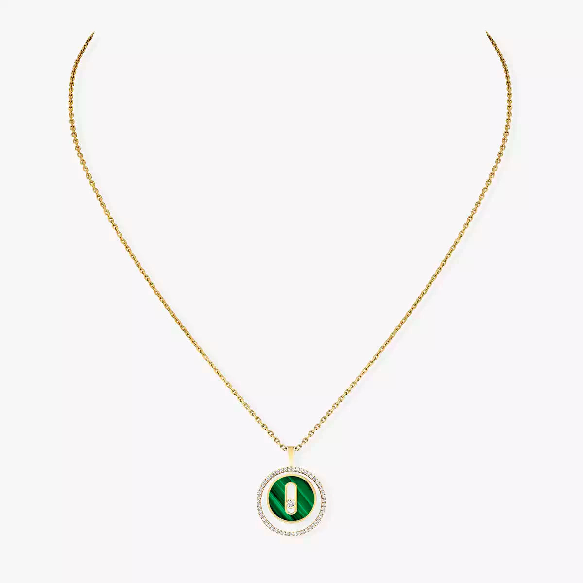 [OAKJURI Jewelry]Lucky Move Diamond Necklace in Rose Gold and White Mother-of-Pearl