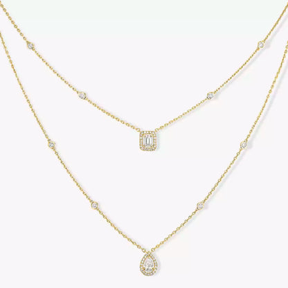 [OAKJURI Jewelry]Diamond Necklace My Twin 2 Rows