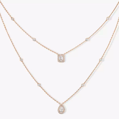 [OAKJURI Jewelry]Diamond Necklace My Twin 2 Rows