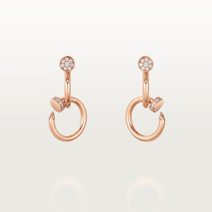[OAKJURI Jewelry] JUSTE HALF DIAMOND DOUBLE EARRINGS