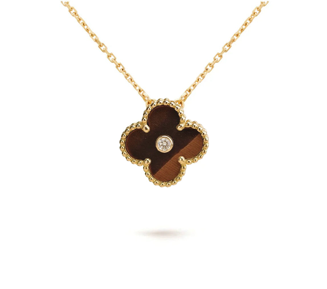 [OAKJURI Jewelry]CLOVER 15MM DIAMOND SINGLE FLOWER NECKLACE COLLECTION