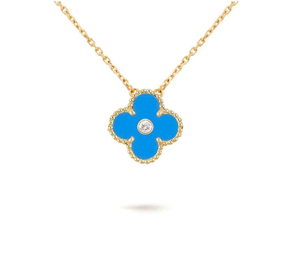 [OAKJURI Jewelry]CLOVER 15MM DIAMOND SINGLE FLOWER NECKLACE COLLECTION