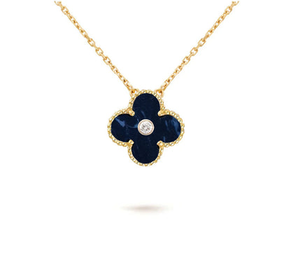 [OAKJURI Jewelry]CLOVER 15MM DIAMOND SINGLE FLOWER NECKLACE COLLECTION