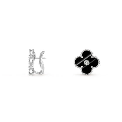 [OAKJURI Jewelry]CLOVER SILVER 15MM MOP DIAMOND EARRINGS COLLECTION