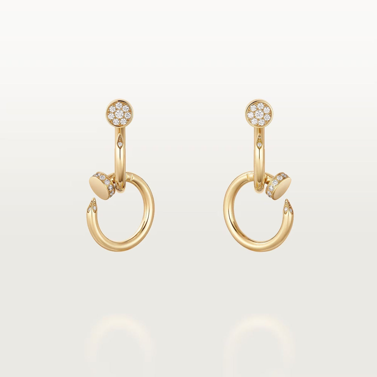 [OAKJURI Jewelry] JUSTE HALF DIAMOND DOUBLE EARRINGS