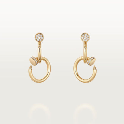[OAKJURI Jewelry] JUSTE HALF DIAMOND DOUBLE EARRINGS