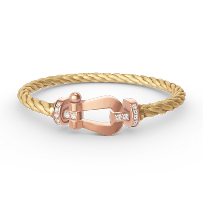 [OAKJURI Jewelry]FORCE LARGE HORSESHOE HALF DIAMOND BRACELET ROSE GOLD