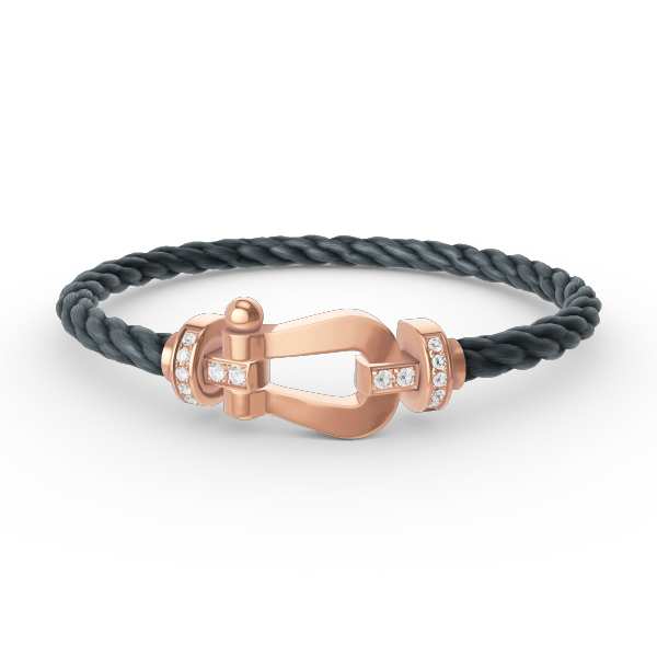 [OAKJURI Jewelry]FORCE LARGE HORSESHOE HALF DIAMOND BRACELET ROSE GOLD