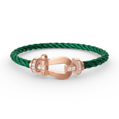 [OAKJURI Jewelry]FORCE LARGE HORSESHOE HALF DIAMOND BRACELET ROSE GOLD