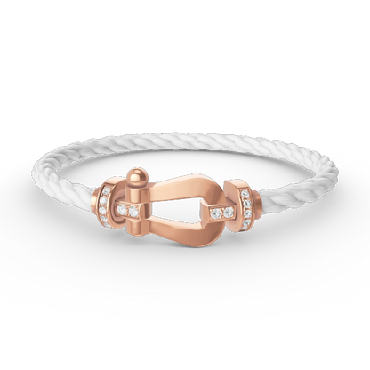 [OAKJURI Jewelry]FORCE LARGE HORSESHOE HALF DIAMOND BRACELET ROSE GOLD