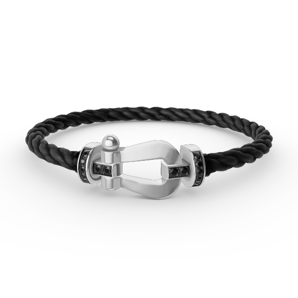[OAKJURI Jewelry]FORCE LARGE HORSESHOE BLACK DIAMOND BRACELET SILVER