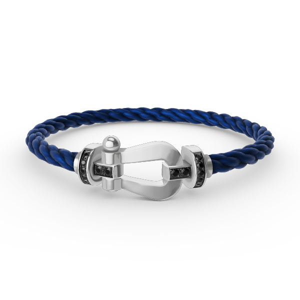 [OAKJURI Jewelry]FORCE LARGE HORSESHOE BLACK DIAMOND BRACELET SILVER