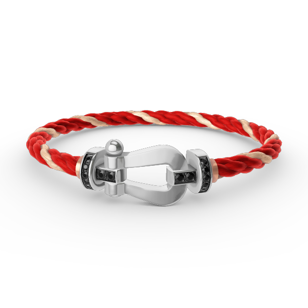 [OAKJURI Jewelry]FORCE LARGE HORSESHOE BLACK DIAMOND BRACELET SILVER
