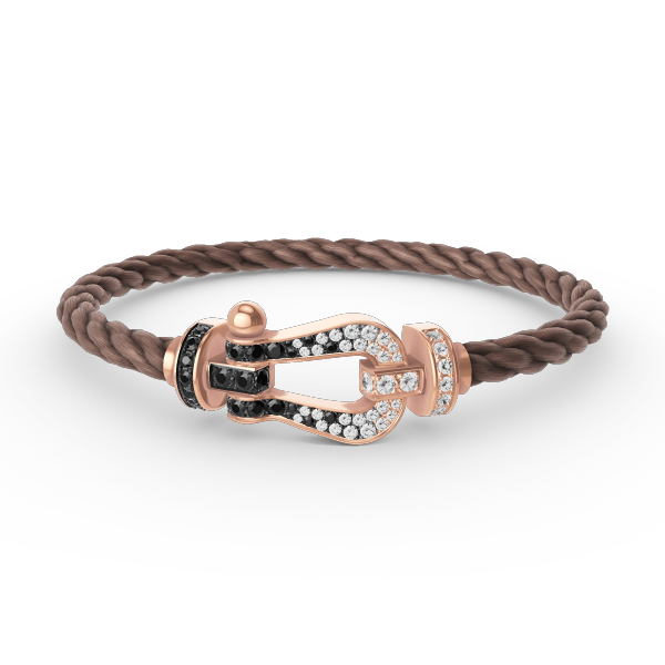 [OAKJURI Jewelry]FORCE LARGE HORSESHOE BLACK WHITE DIAMOND BRACELET ROSE GOLD