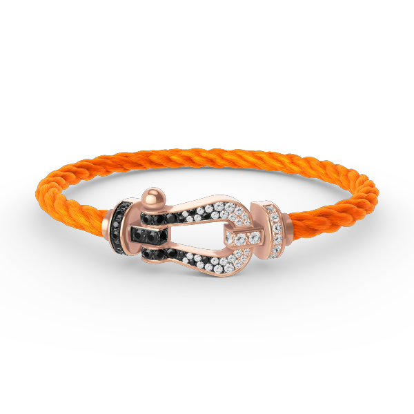 [OAKJURI Jewelry]FORCE LARGE HORSESHOE BLACK WHITE DIAMOND BRACELET ROSE GOLD