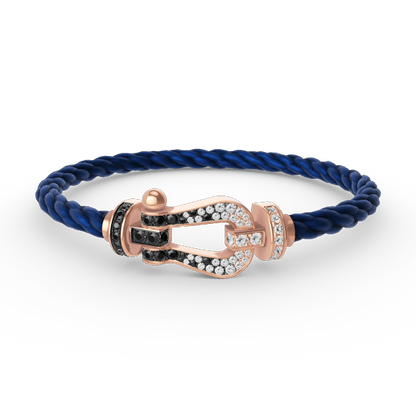 [OAKJURI Jewelry]FORCE LARGE HORSESHOE BLACK WHITE DIAMOND BRACELET ROSE GOLD