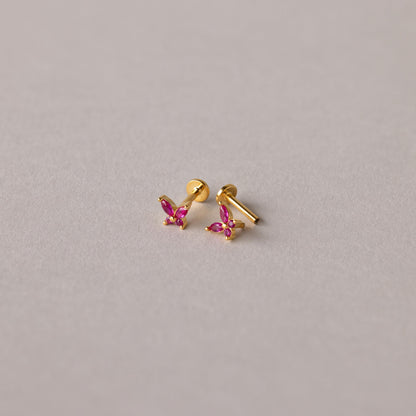 Butterfly Birthstone Flatback Studs