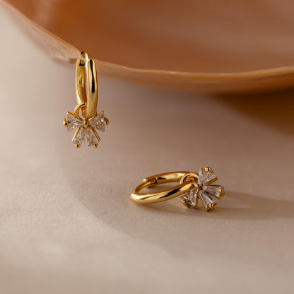 Diamond Bow Hoops