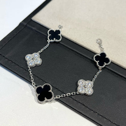 [OAKJURI Jewelry] CLOVER 5 MOTIF ONYXS BRACELET COLLECTION