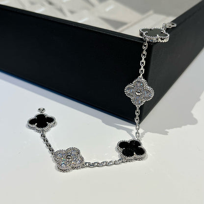 [OAKJURI Jewelry] CLOVER 5 MOTIF ONYXS BRACELET COLLECTION