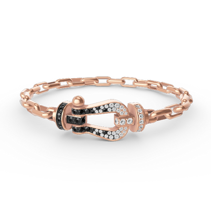 [OAKJURI Jewelry]FORCE LARGE HORSESHOE CLASP  METAL BRACELET