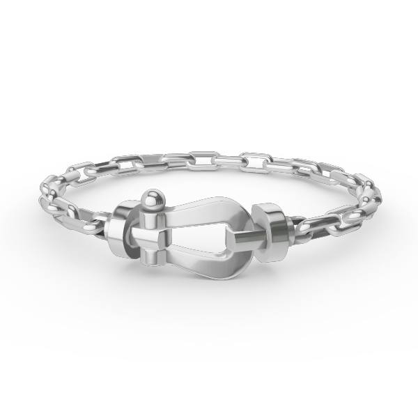 [OAKJURI Jewelry]FORCE LARGE HORSESHOE CLASP  METAL BRACELET