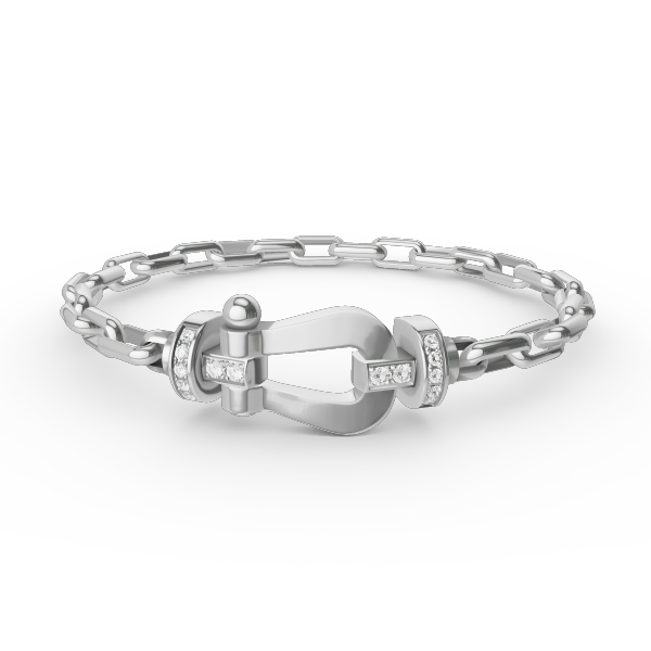 [OAKJURI Jewelry]FORCE LARGE HORSESHOE CLASP  METAL BRACELET