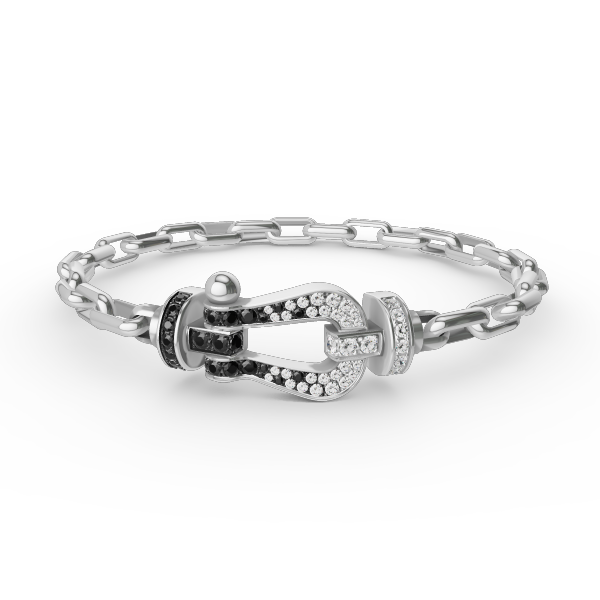 [OAKJURI Jewelry]FORCE LARGE HORSESHOE CLASP  METAL BRACELET