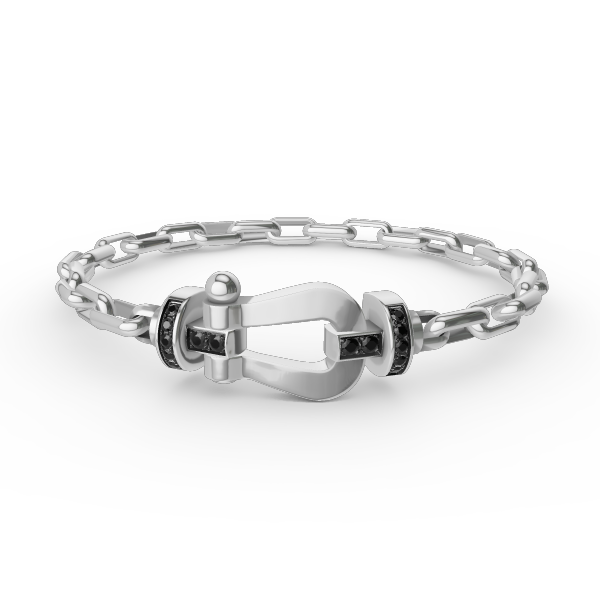 [OAKJURI Jewelry]FORCE LARGE HORSESHOE CLASP  METAL BRACELET