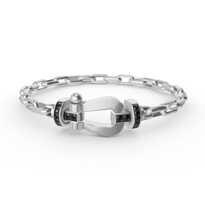 [OAKJURI Jewelry]FORCE LARGE HORSESHOE CLASP  METAL BRACELET