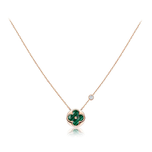[OAKJURI Jewelry]SUN PEDANT PINK GOLD 1 DIAMOND NECKLACE