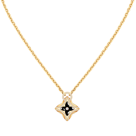 [OAKJURI Jewelry]STAR PEDANT PINK GOLD DIAMOND NECKLACE