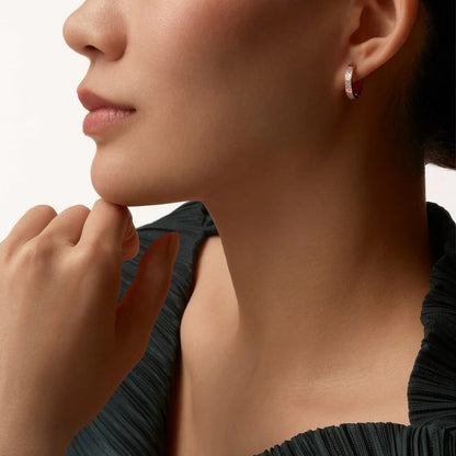 [OAKJURI Jewelry] LOVE 3.3MM DANGLE HALF DIAMOND EARRINGS