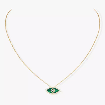 [OAKJURI Jewelry]Lucky Eye Diamond Necklace in Rose Gold and Turquoise