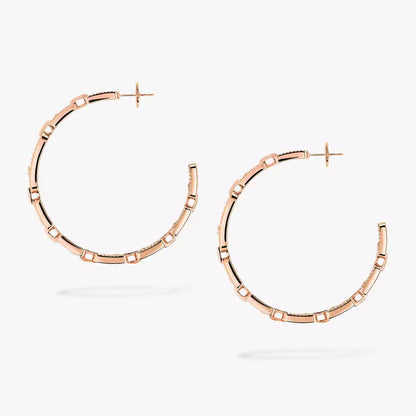 [[OAKJURI Jewelry]Move Link Diamond Hoop Earrings