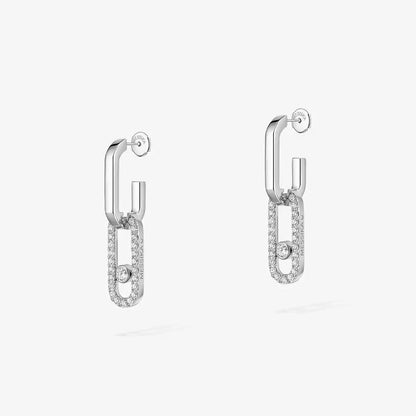 [OAKJURI Jewelry]Move Link Diamond Earrings