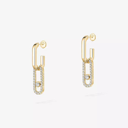 [OAKJURI Jewelry]Move Link Diamond Earrings