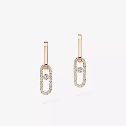[OAKJURI Jewelry]Move Link Diamond Earrings