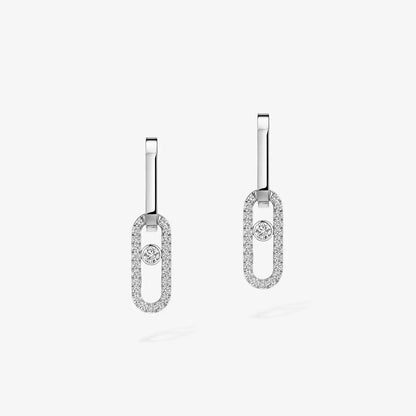 [OAKJURI Jewelry]Move Link Diamond Earrings