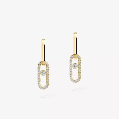 [OAKJURI Jewelry]Move Link Diamond Earrings