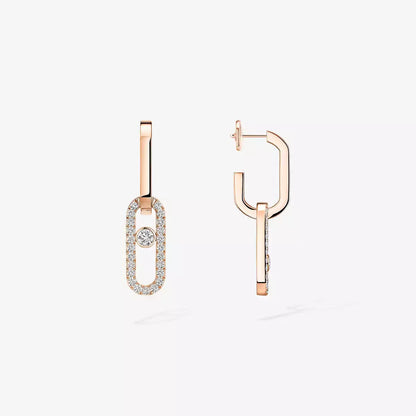 [OAKJURI Jewelry]Move Link Diamond Earrings