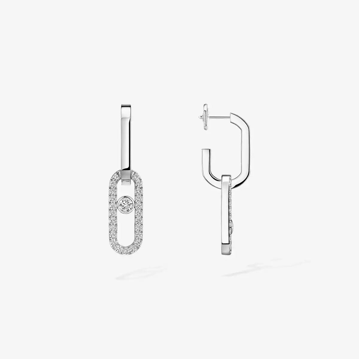[OAKJURI Jewelry]Move Link Diamond Earrings